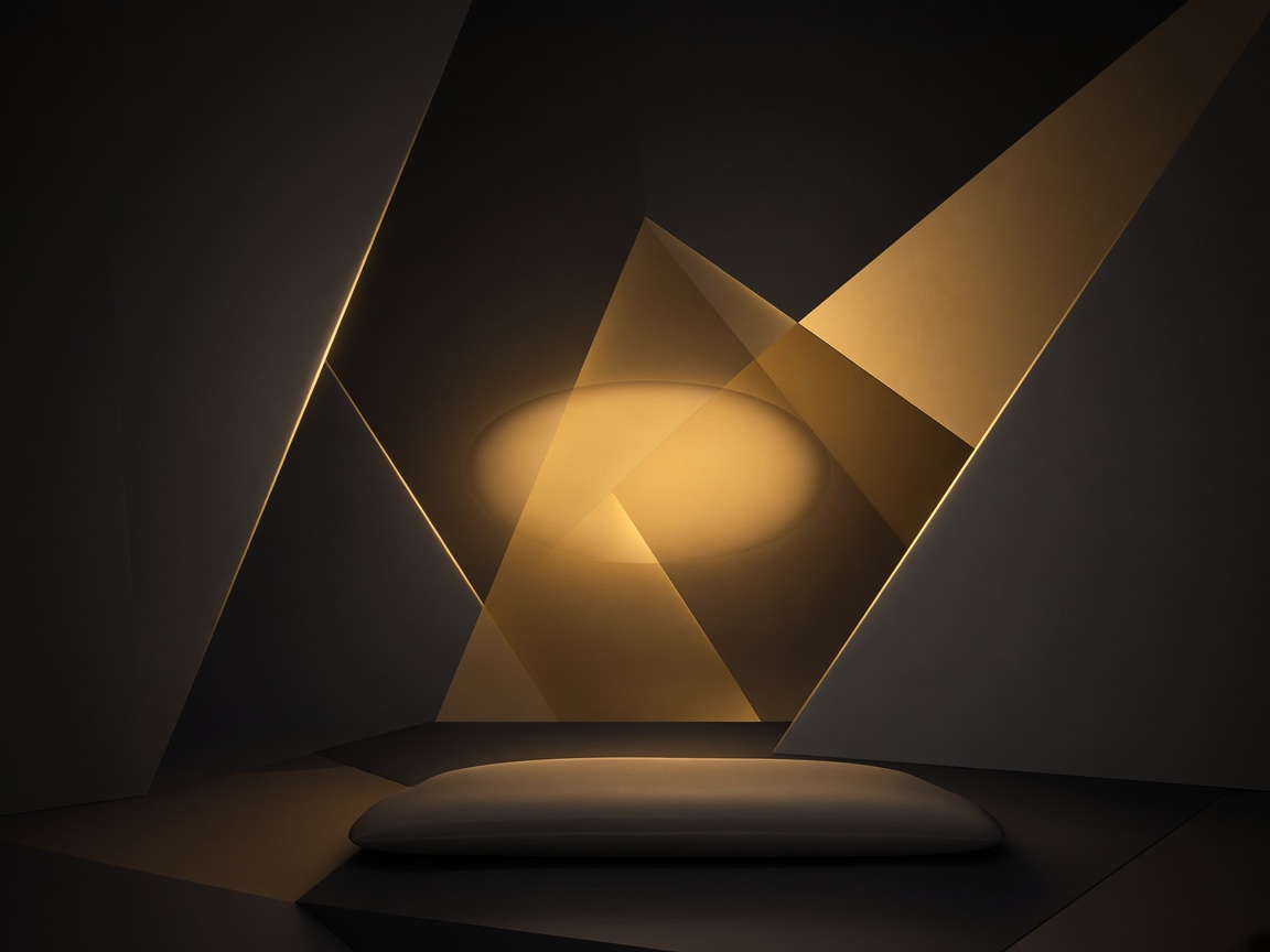 Geometric abstract of a quiet amber room